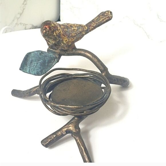 METAL Bird On Branches Tea Light Candle Holder Home Decor - Picture 1 of 7